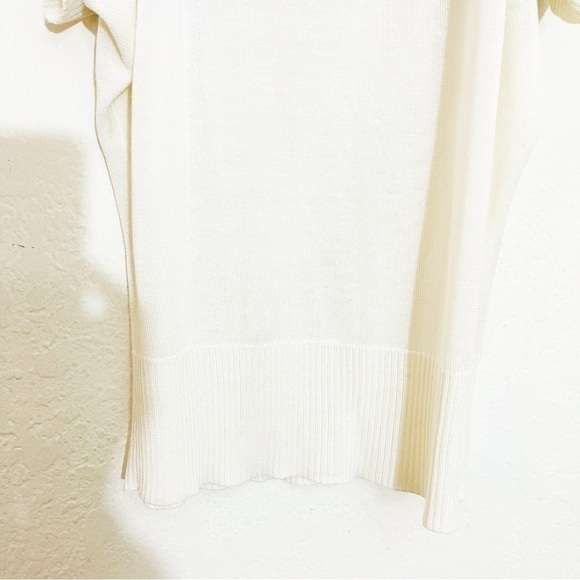 New York & Company Cold Shoulder Stripped Top Small Black/White Lightweight - Picture 7 of 8